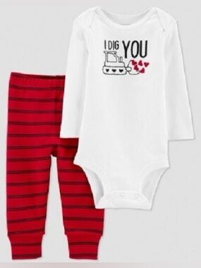 CARTER’S BABY “I DIG YOU” 2 PC SET- RED VARIOUS SIZES (NEW WITH TAGS) A12